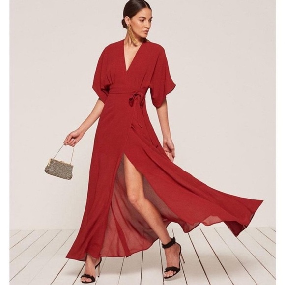 Reformation Dresses & Skirts - Reformation Winslow Wrap Kimono Sleeve Maxi Dress
Lipstick Cherry Red SZ XSmall